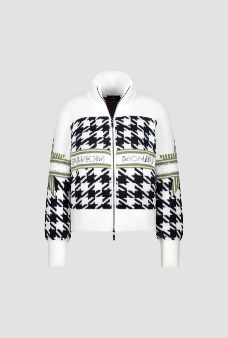 Monari Strickjacke mit Hahnentrittmuster Black Friday Preise