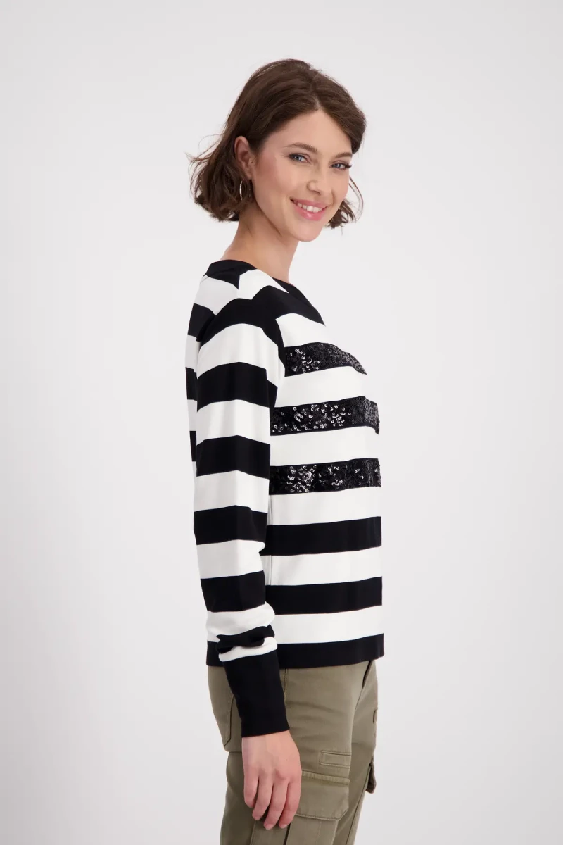 Monari Sweatshirt mit tonigen Pailletten 50% Rabatt für begrenzte Zeit