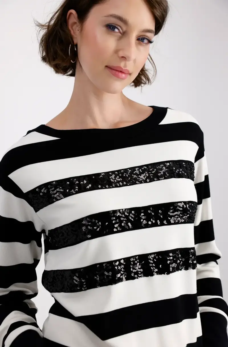 Monari Sweatshirt mit tonigen Pailletten 50% Rabatt für begrenzte Zeit