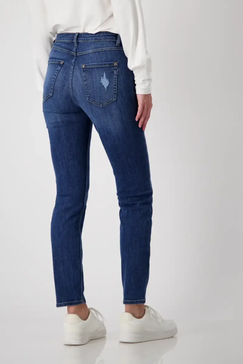 Monari Destroyed Jeans mit Strass Versandkostenfrei