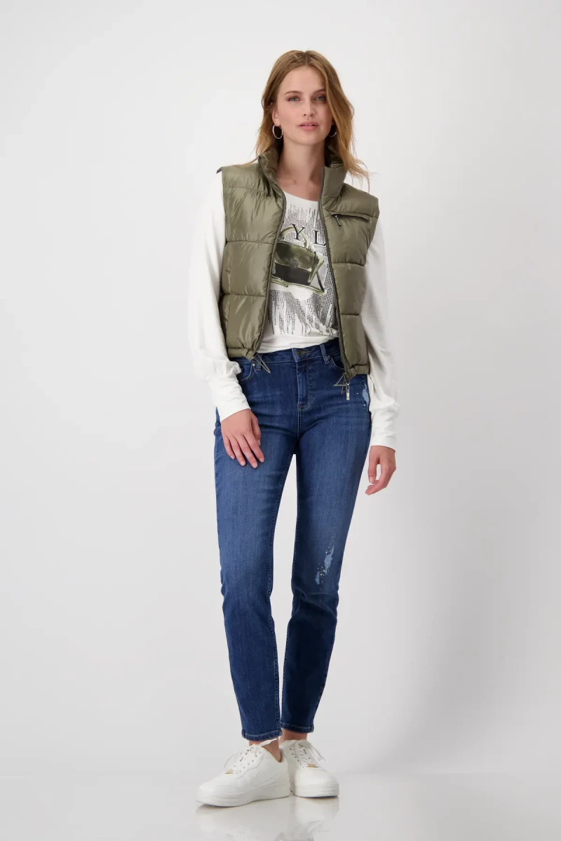 Monari Destroyed Jeans mit Strass Versandkostenfrei