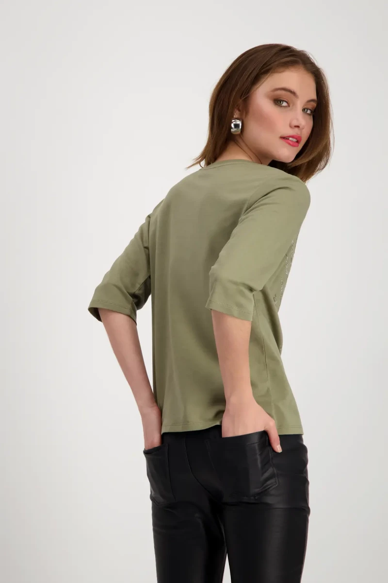 Monari Shirt mit Strass Schrift Großer Ausverkauf