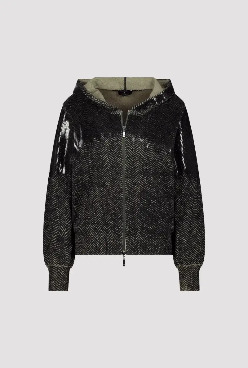 Monari Strickjacke mit Fischgratmuster und Pailletten Online Shopping