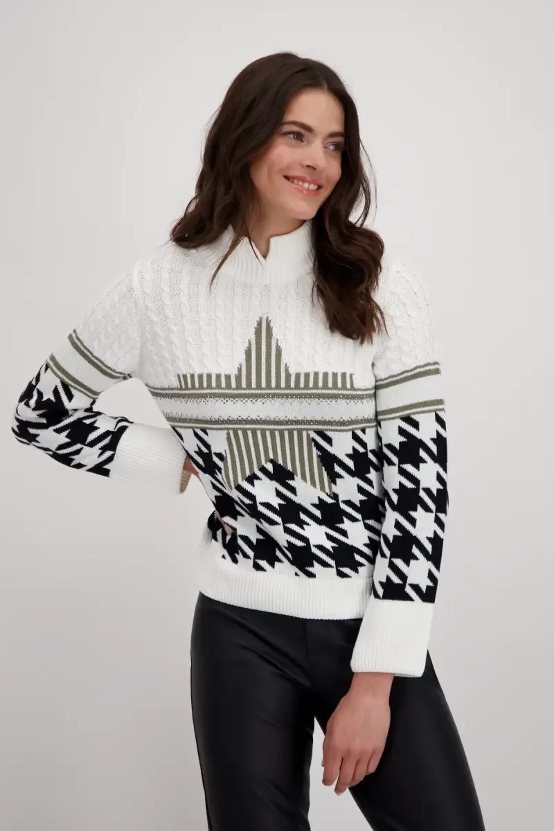 Monari Pullover mit Hahnentrittmuster Osterangebot