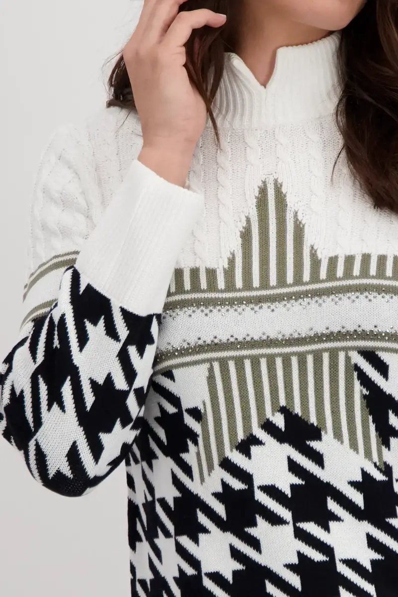 Monari Pullover mit Hahnentrittmuster Osterangebot