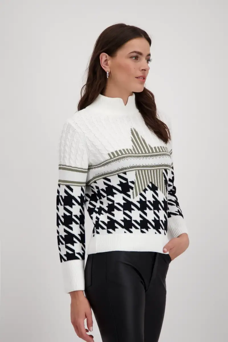 Monari Pullover mit Hahnentrittmuster Osterangebot