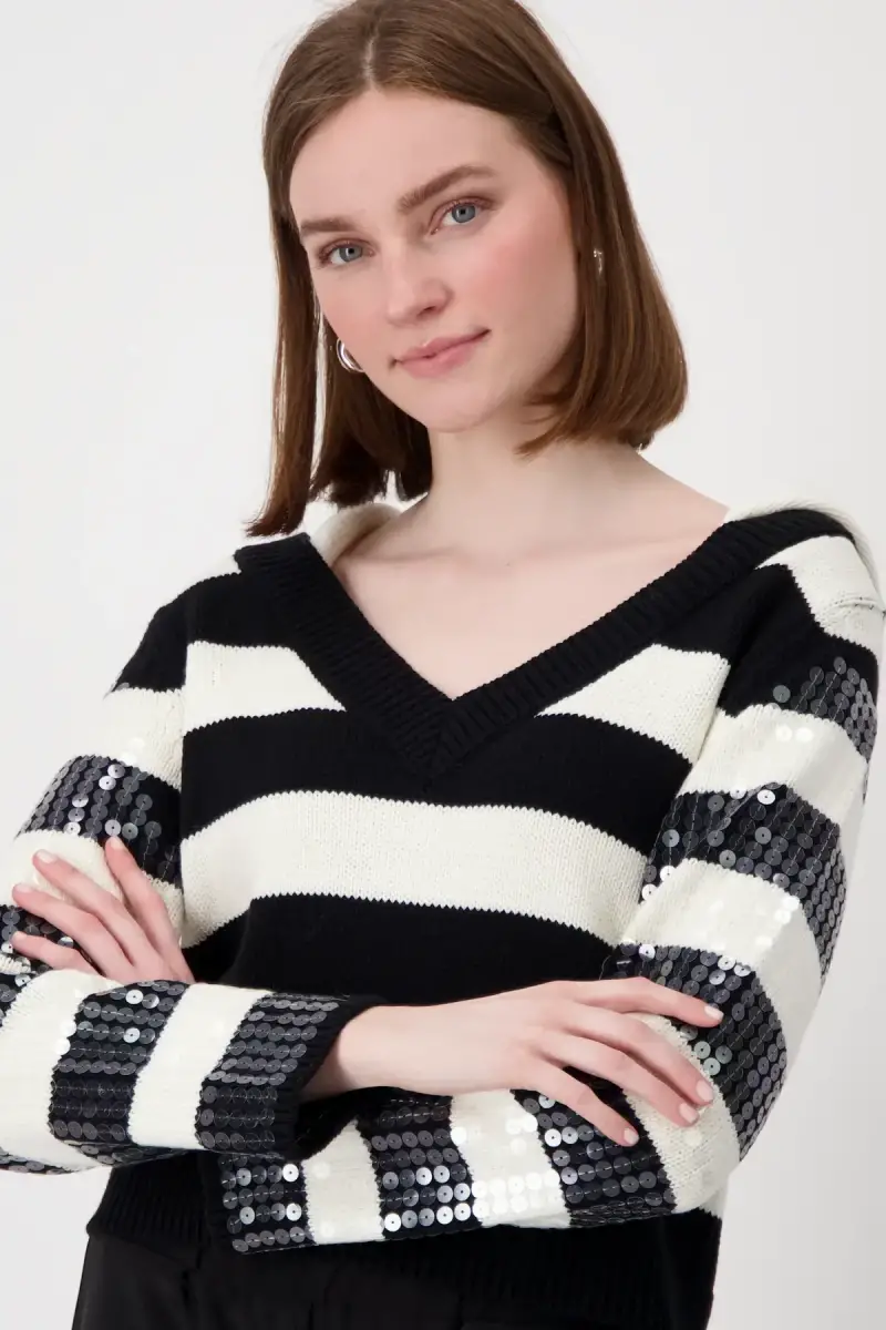 Monari Strickpullover mit Streifen Valentinstagsangebot
