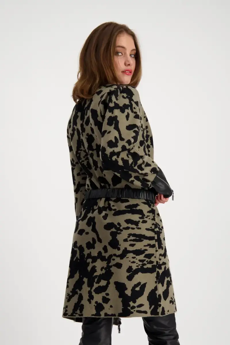 Monari Strickmantel mit Leo-Camouflage Muster Jubiläumsangebot