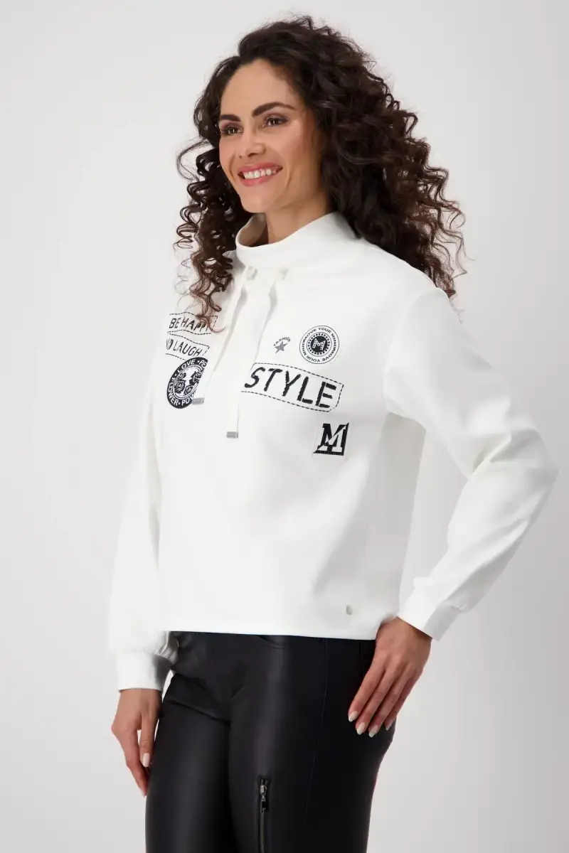 Monari Sweatshirt mit Patches und Strass Kauf eins, bekomm eins gratis