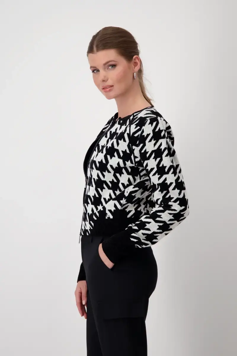 Monari Strickjacke mit Hahnentrittmuster Tägliche Deals