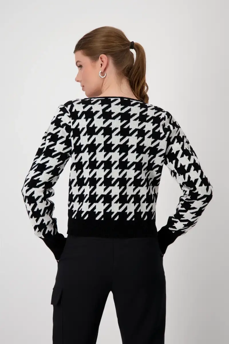 Monari Strickjacke mit Hahnentrittmuster Tägliche Deals