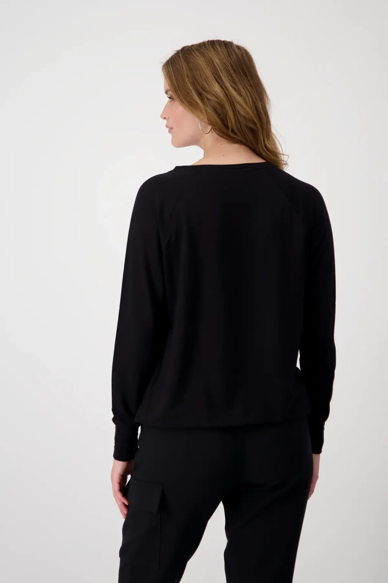 Monari Raglan Shirt mit Glitzerschrift Kostenlose Rückgabe