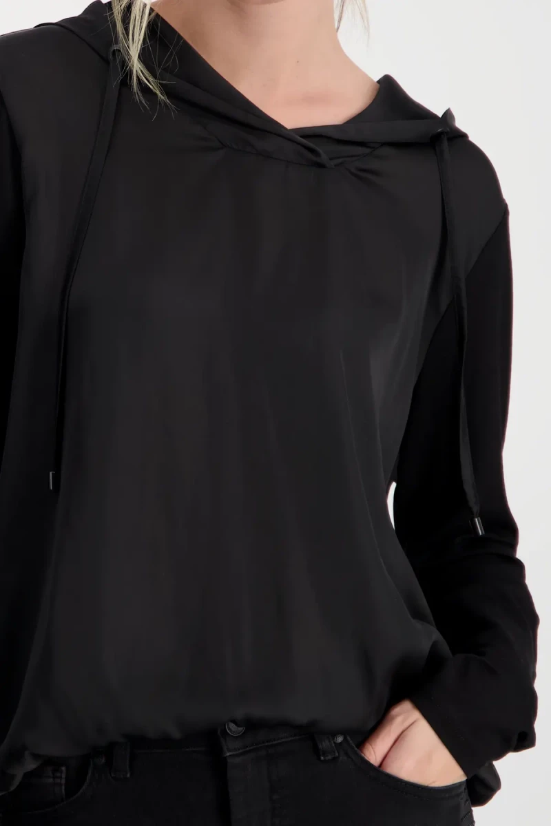 Monari Satin Blusenshirt mit Kapuze Bis zu 60% Rabatt