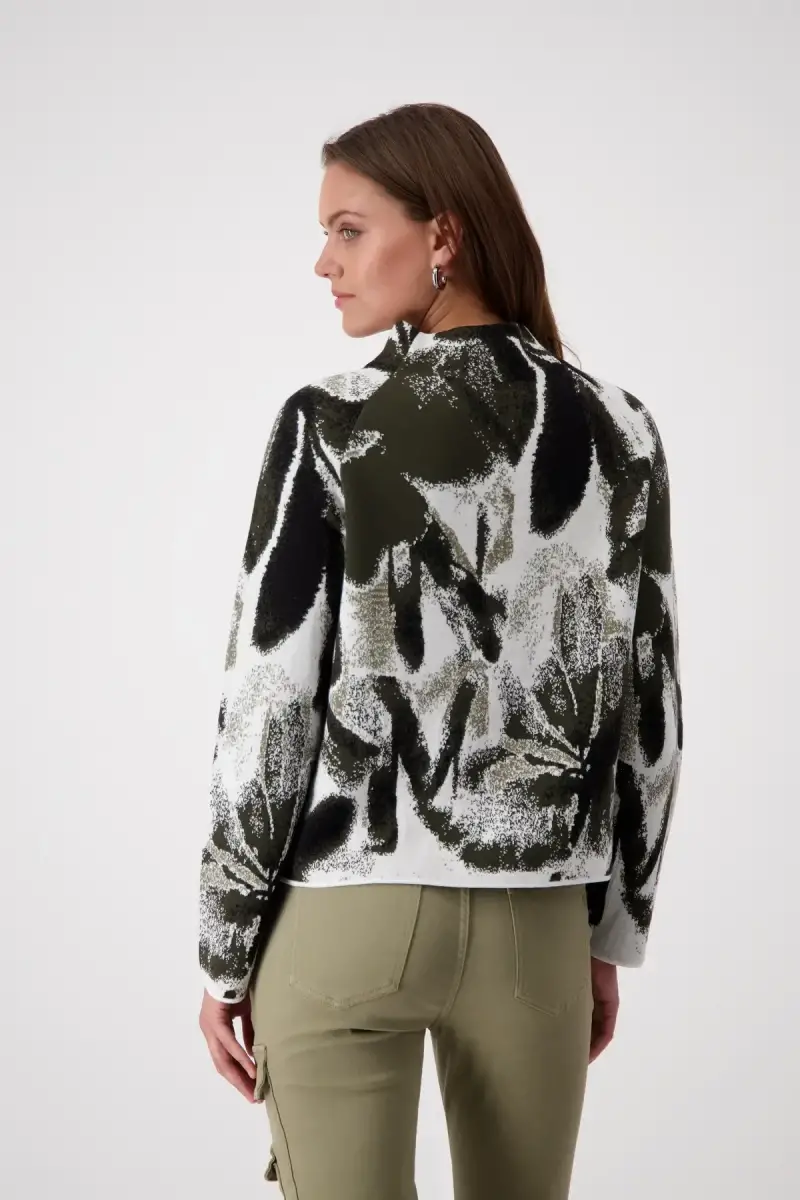 Monari Strickpullover mit Blumenmuster Black Friday Preise