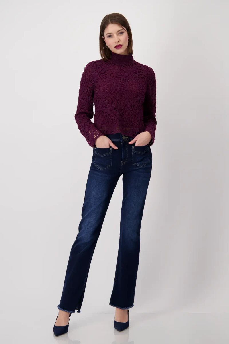 Monari Pullover mit Cornelly Häckelmuster Fabrikverkauf
