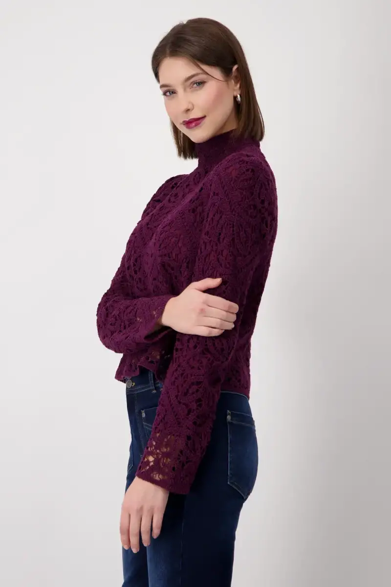 Monari Pullover mit Cornelly Häckelmuster Fabrikverkauf
