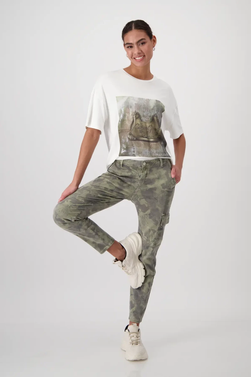 Monari Camouflage Hose mit Blumen Kostenloser Versand