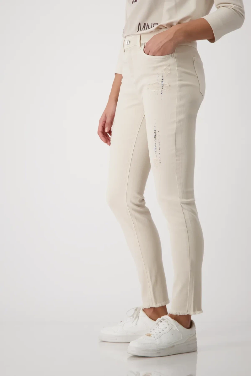 Monari Destroyed Jeans mit Strass Weihnachtsangebot