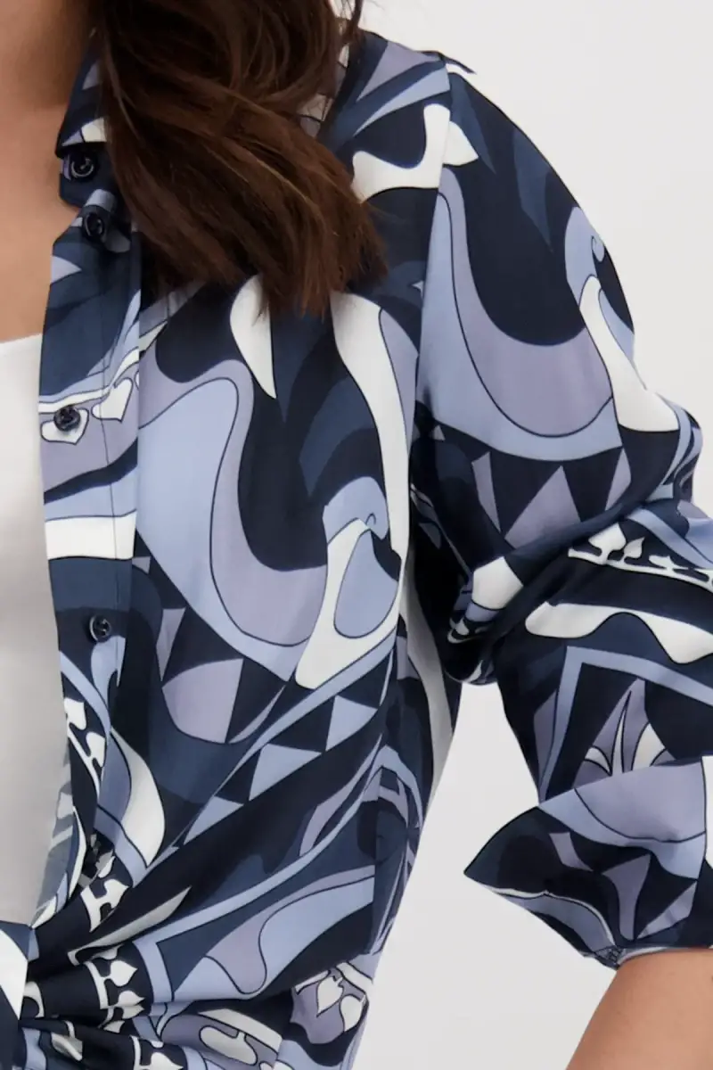 Monari Satin Bluse mit Ornamentmuster Neueste Mode