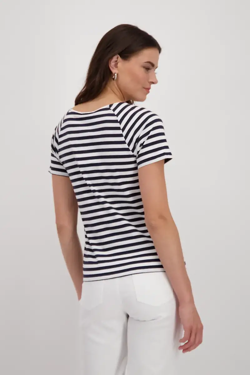 Monari Ringel Shirt mit Frauen Zeichnung Bestseller