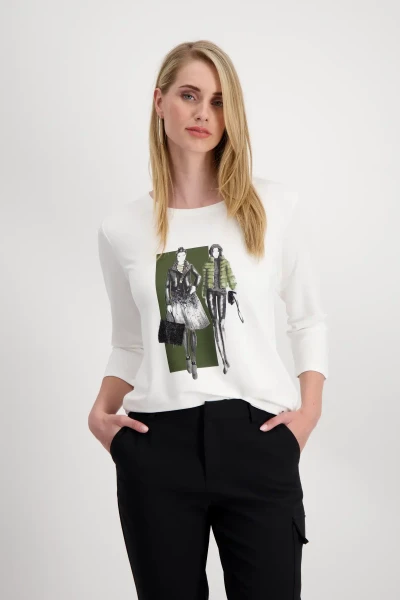 Monari T Shirt mit Strass Schrift Tägliche Deals