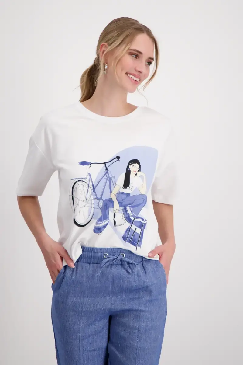 Monari T-Shirt mit Frauen Zeichnung Sonderangebote