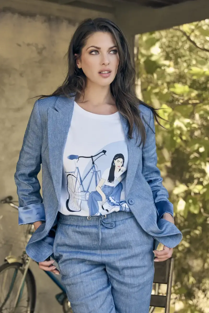 Monari T-Shirt mit Frauen Zeichnung Sonderangebote