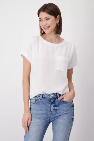 Monari T-Shirt mit Blumen Print und Strass VIP-Rabatte