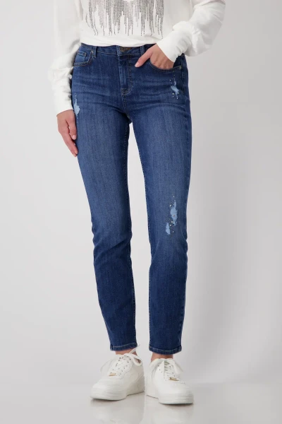 Monari Luftige Bluse mit Polaroidmuster Online