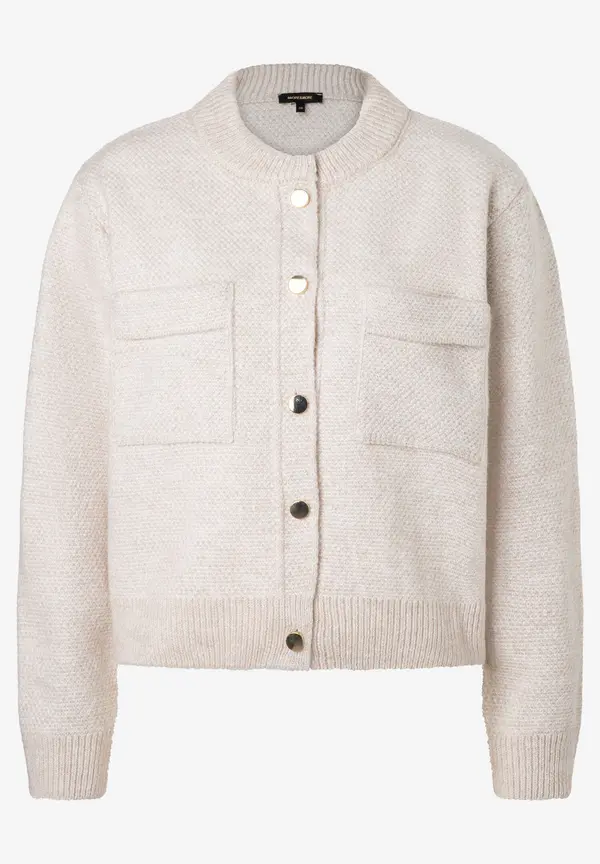 More & More kurzer Strickblouson, almond melange, Herbst-Kollektion Lagerräumung