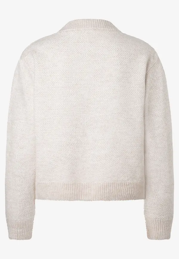 More & More kurzer Strickblouson, almond melange, Herbst-Kollektion Lagerräumung