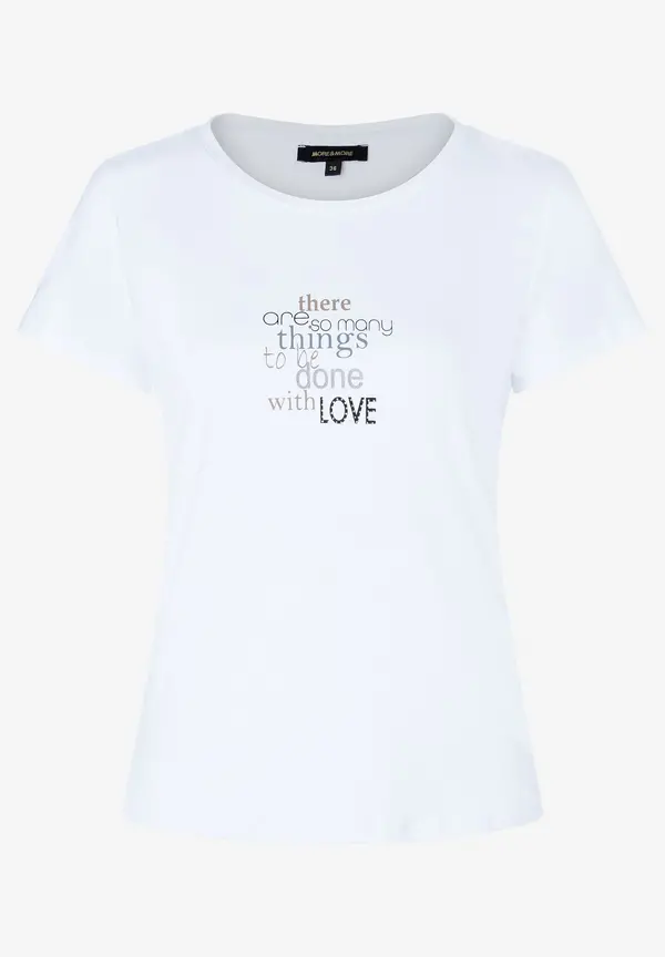 More & More T-Shirt mit Schriftzug, weiß, Herbst-Kollektion Neuheiten