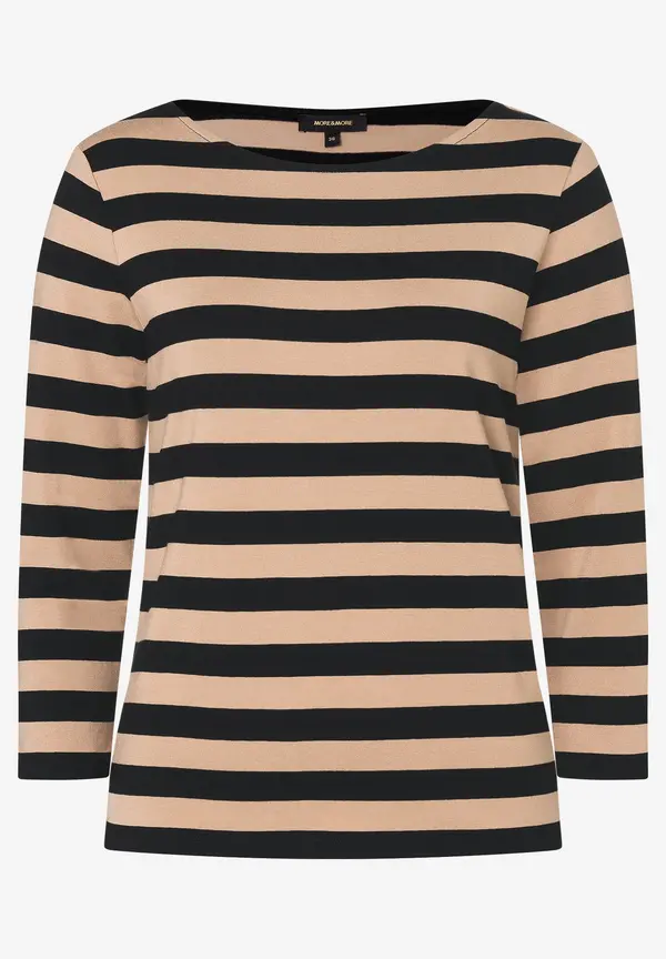 More & More Streifenshirt, schwarz/beige Tägliche Deals