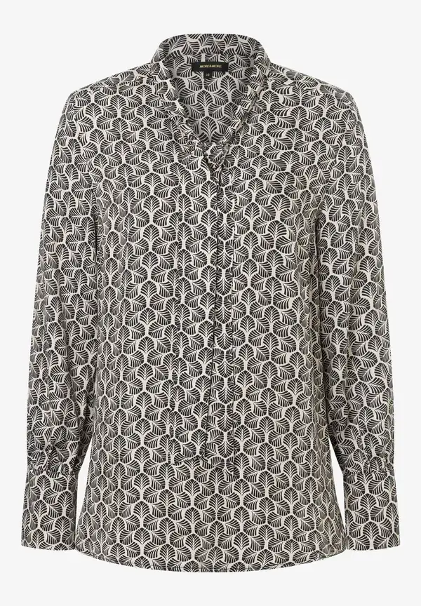 More & More Printbluse mit Schluppe, beige/schwarz, Herbst-Kollektion VIP-Rabatte