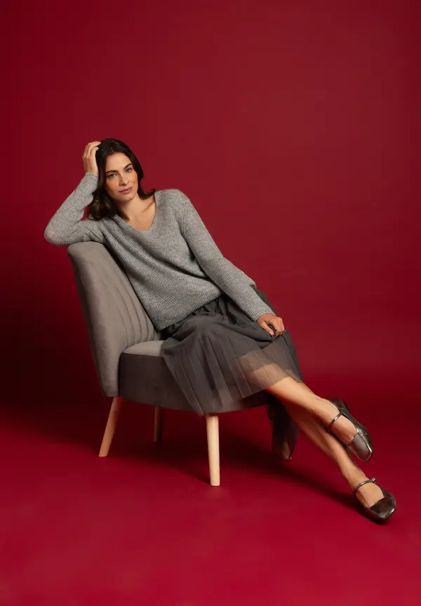 More & More Meshrock, grau, Herbst-Kollektion Bis zu 50% Rabatt