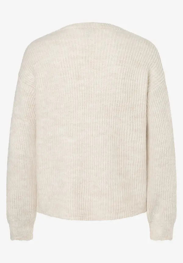 More & More Rippen-Strickjacke, almond melange, Herbst-Kollektion Bis zu 60% Rabatt