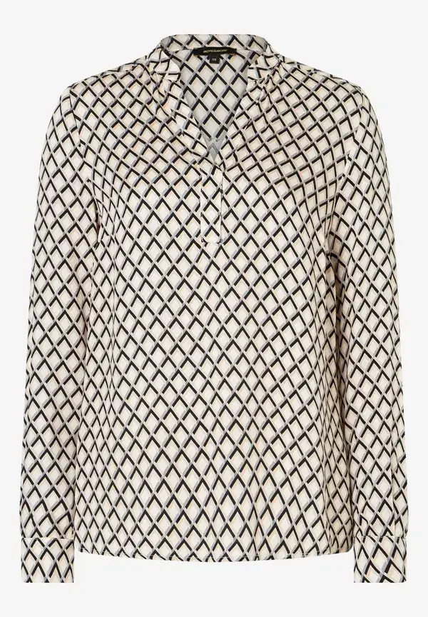 More & More Viskosebluse, schwarz/beige/ecru, Herbst-Kollektion im Angebot
