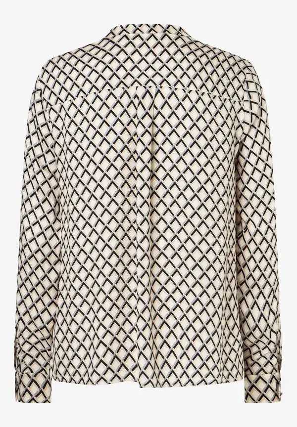 More & More Viskosebluse, schwarz/beige/ecru, Herbst-Kollektion im Angebot