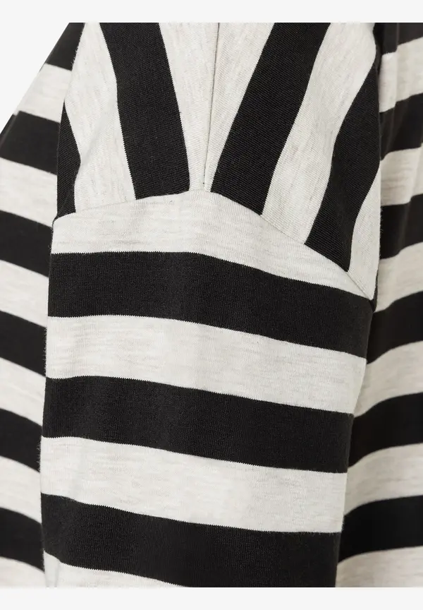 More & More Ringelshirt, schwarz/beige melange, Herbst Kollektion Fabrikverkauf