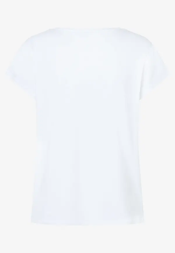 More & More T-Shirt mit Strass-Schriftzug, weiß Sonderangebot