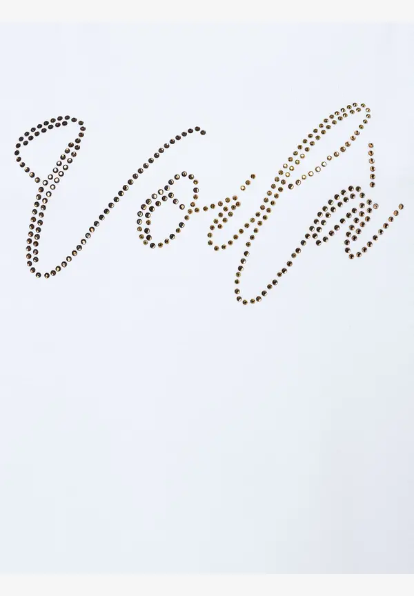 More & More T-Shirt mit Strass-Schriftzug, weiß Sonderangebot