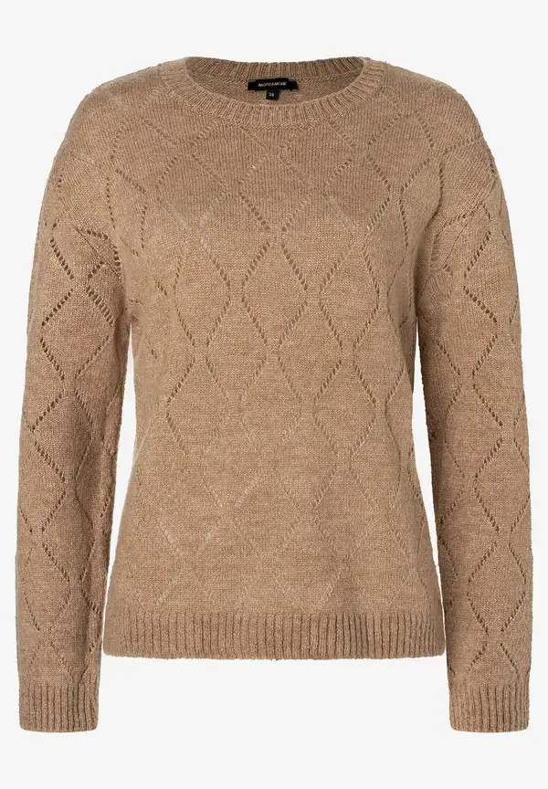More & More Ajour-Pullover, beige macchiato, Herbst-Kollektion Günstig kaufen