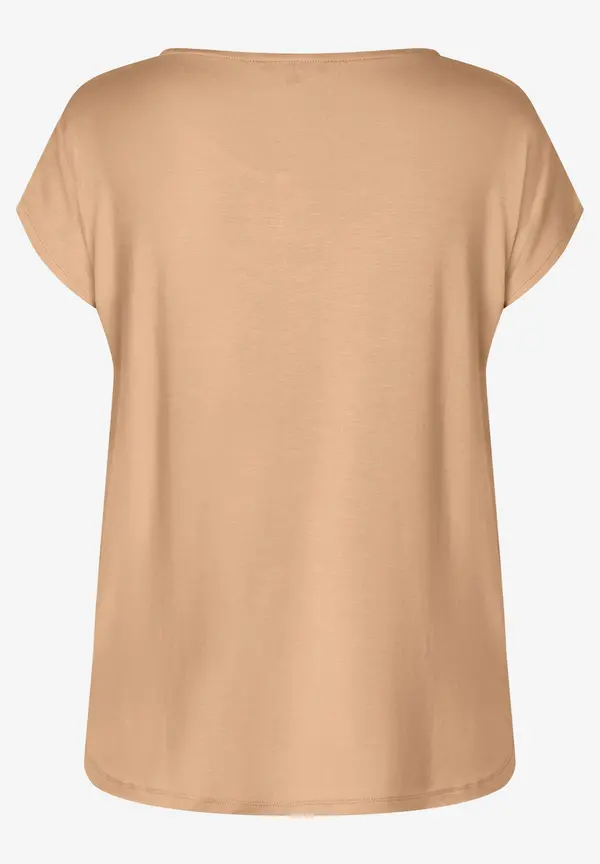 More & More Shirt mit Satinfront, warm beige Großer Ausverkauf