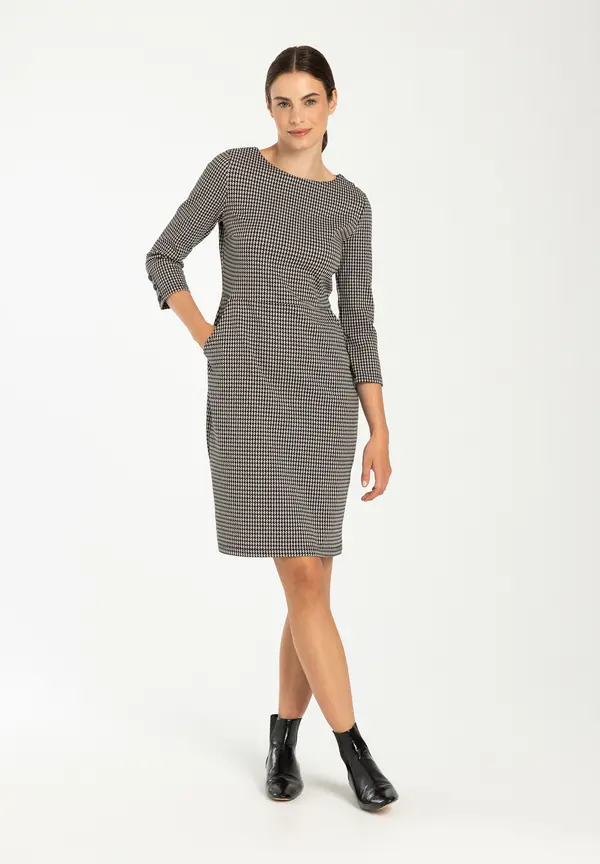 More & More Jerseykleid, Hahnentritt-Dessin, Herbst-Kollektion Flash Sale