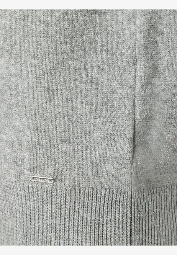 More & More Pullover mit Volantärmel, grau melange, Herbst-Kollektion Exklusivangebot