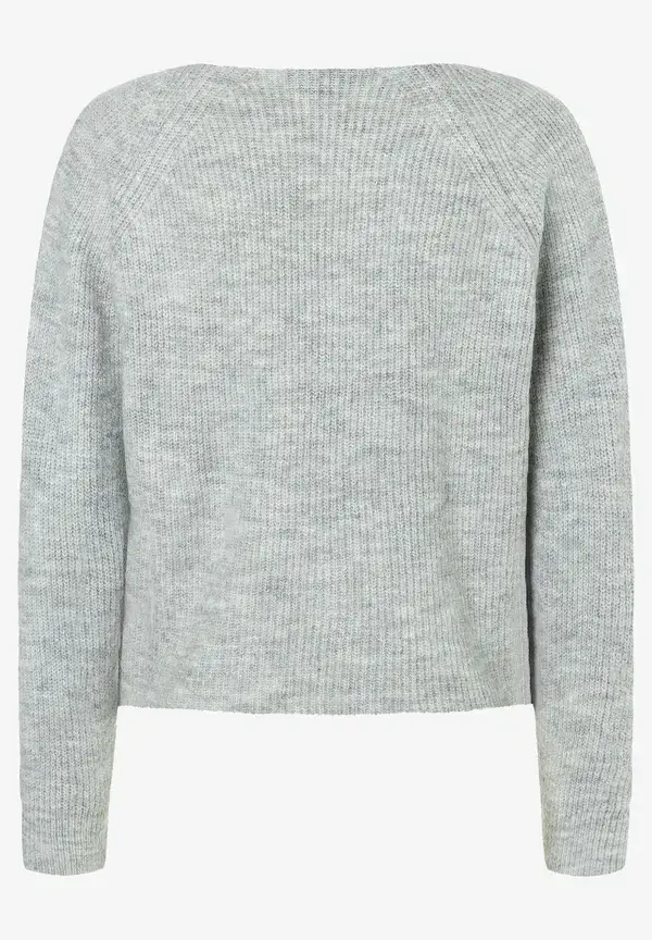 More & More Pullover mit Knotendetail, grau melange, Herbst-Kollektion Black Friday