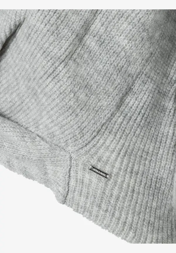 More & More Pullover mit Knotendetail, grau melange, Herbst-Kollektion Black Friday