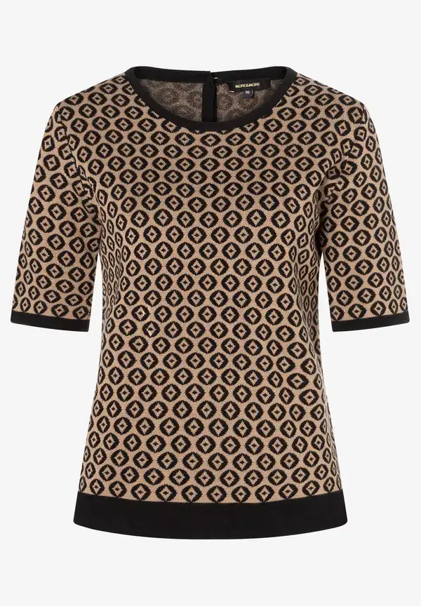More & More Halbarm-Pullover mit Jacquardmuster, Herbst-Kollektion Cyber Monday