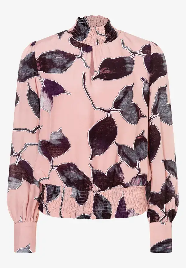 More & More Viskosebluse, Blätterprint, Herbst-Kollektion Lagerräumung