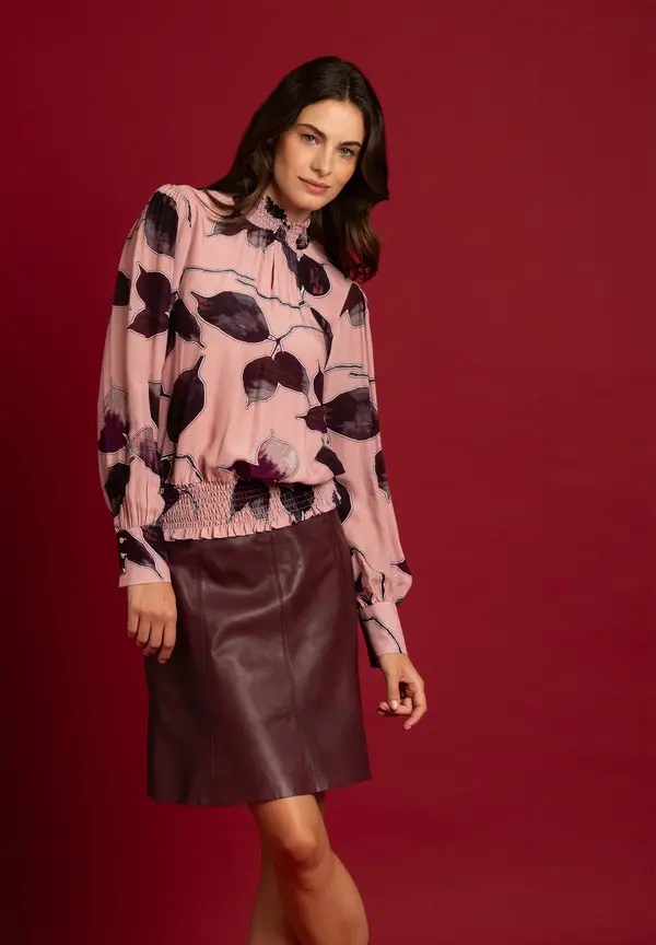 More & More Lederrock, bordeaux, Herbst-Kollektion Neueste Mode